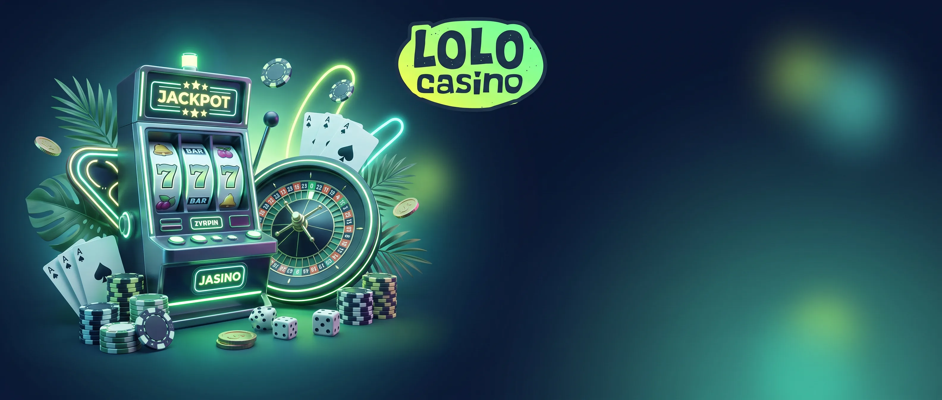 Lolo Casino slot machine, roulette and playing cards